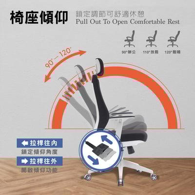 Vortex 4.0 旋流白框高背半網扶手人體工學電腦椅-三色可選14