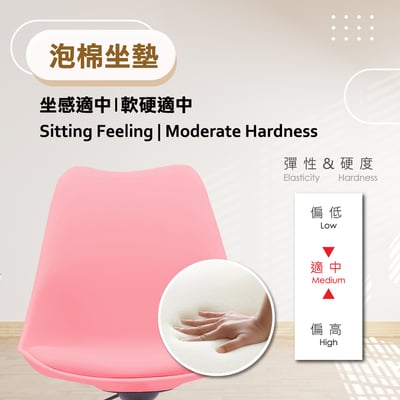 Gwyn葛溫經典PP背軟墊白腳電腦椅-五色可選4