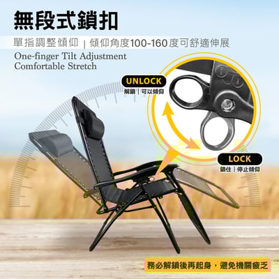 Jeff傑夫高承重圓管網布附頭枕附椅墊休閒躺椅-三色可選11