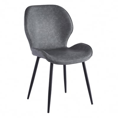 Omar歐瑪PU工業風黑腳休閒餐椅-兩色可選2