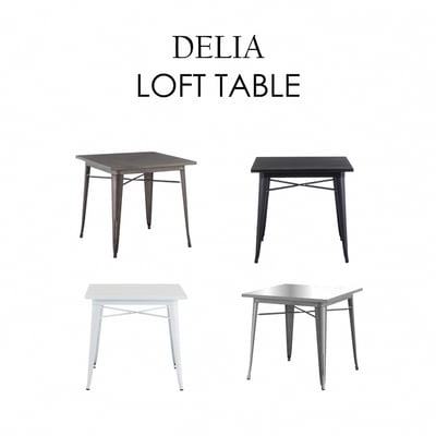 Delia迪麗雅工業風金屬方形餐桌-幅80cm-四色可選5