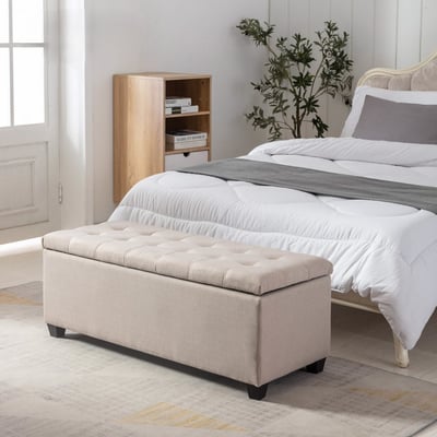 Ved維德拉扣布面收納長方凳-幅118cm-兩色可選15