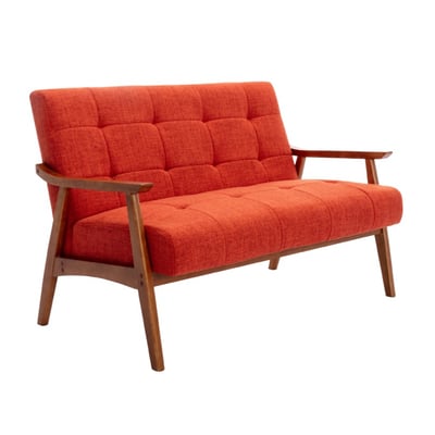 Sharf雪芙拉扣布面厚感實木腳雙人休閒沙發-三色可選2