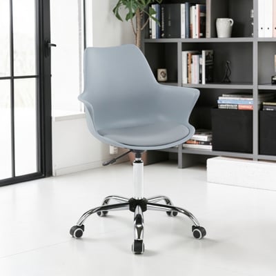 Nate奈特簡約軟墊扶手PP電鍍腳電腦椅-四色可選18