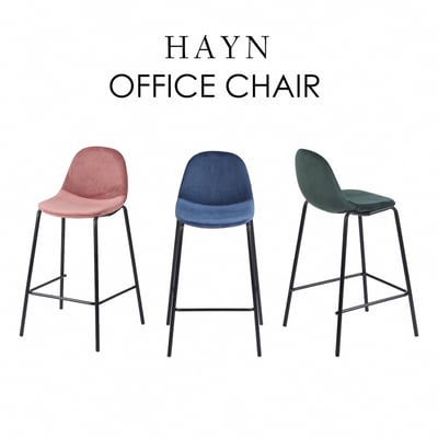 Hayn海恩絨布黑腳經典吧檯椅-坐高61cm-四色可選5