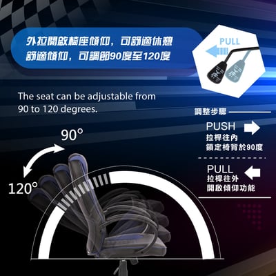 ArcticWolf Grandiose雄圖賽車型電競椅-EGS002-兩色可選13