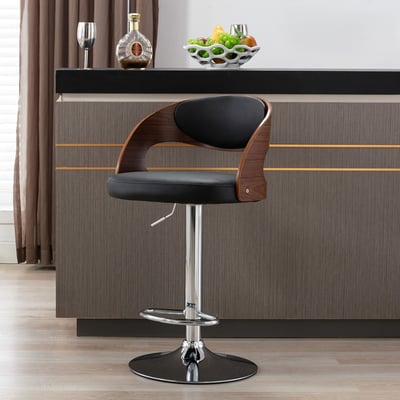 Izra伊澤拉曲木PU可調式吧檯椅-兩色可選17