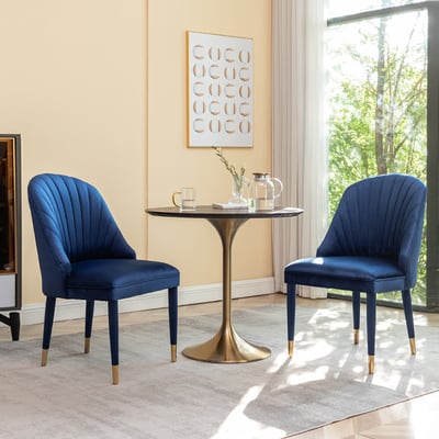 Olivia奧利維亞高級絨布包金腳休閒餐椅-兩色可選17