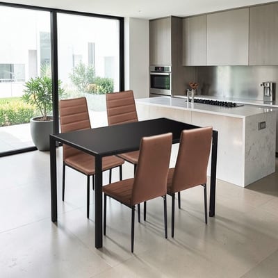 Tano塔諾一長方玻璃桌四椅-Mano寬120cm-三色可選17