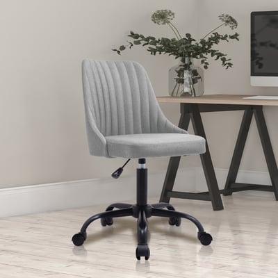 Darden達頓流線布面黑腳電腦椅-深灰色14