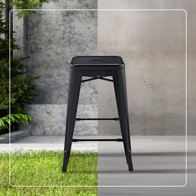 Vali瓦力工業風可堆疊金屬吧檯椅-高61cm16