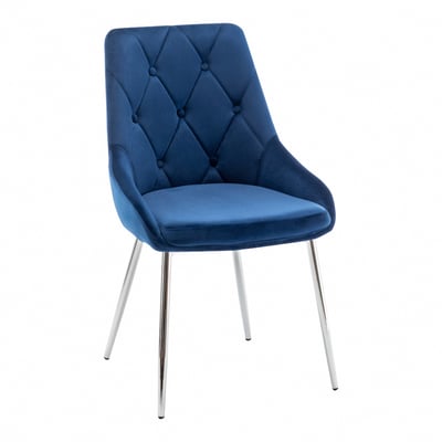 Rabia瑞比婭拉扣菱紋絨布電鍍腳休閒餐椅-四色可選3