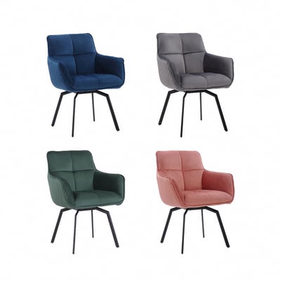 Chris克里斯絨布扶手旋轉休閒餐椅-四色可選6