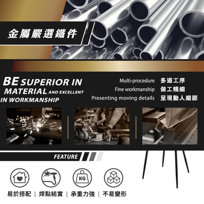 Cedric西德里克鏤空PU面金屬黑腳休閒餐椅-兩色可選6