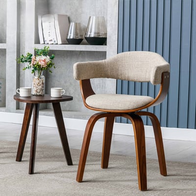 Nina妮娜布面曲木可旋轉休閒餐椅-兩色可選17