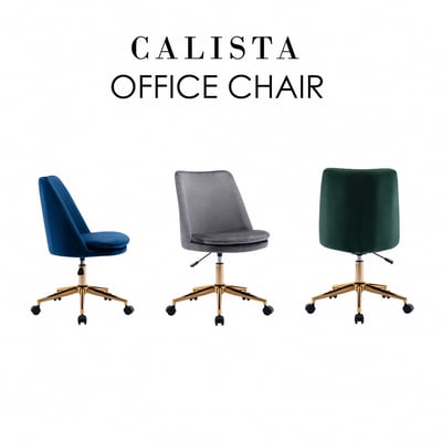 Calista卡莉絲塔簡約絨布金腳電腦椅-三色可選4
