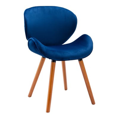 Vigo維格流線絨布實木腳休閒餐椅-五色可選3