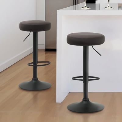 Colton克爾頓PU面黑腳可調式圓凳吧檯椅-三色可選17