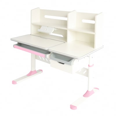 GUGU古古多功能書架雙抽陪讀兒童升降成長桌-寬120cm-三色可選17