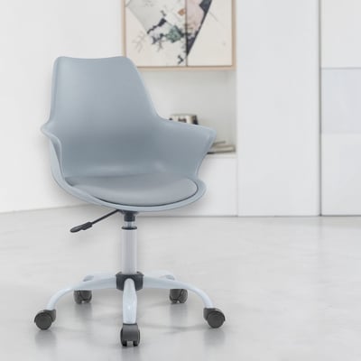 Milo米洛簡約軟墊扶手PP白腳電腦椅-四色可選17