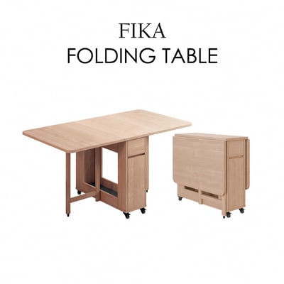 Fika悠享系1抽1門折合蝴蝶長方餐桌-幅140cm-原木色2