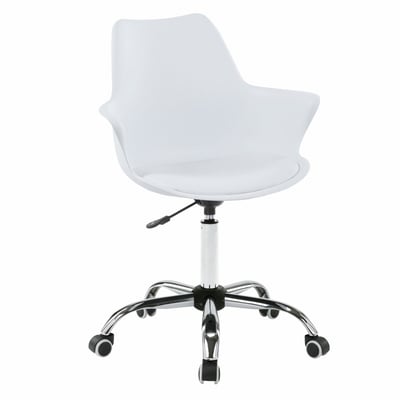 Nate奈特簡約軟墊扶手PP電鍍腳電腦椅-四色可選3