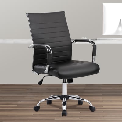 Bard巴德中背厚坐墊扶手可調式電腦椅-黑色16