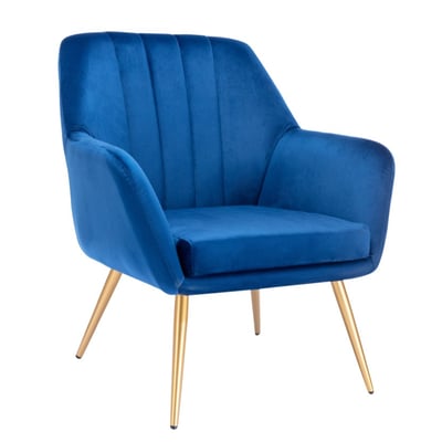 Grace葛瑞絲直紋絨布扶手金腳休閒椅-四色可選3