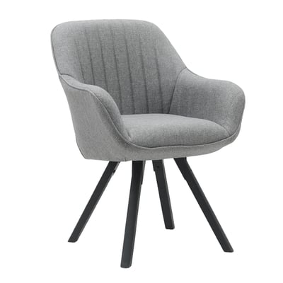 Liam萊恩姆直紋布面實木腳旋轉餐椅-兩色可選2