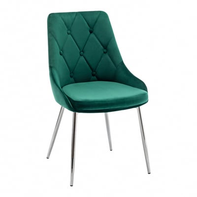 Rabia瑞比婭拉扣菱紋絨布電鍍腳休閒餐椅-四色可選1