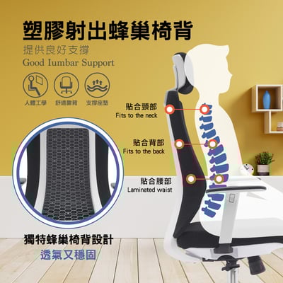 Vortex 4.0 旋流白框高背半網扶手人體工學電腦椅-三色可選11