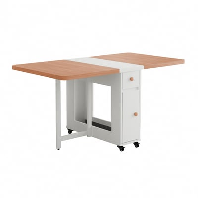 Fika悠享系1抽1門折合蝴蝶長方餐桌-幅150cm-原木色1