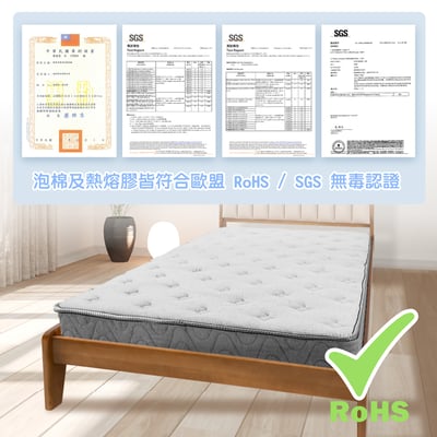 摺好睡石墨烯透氣對折獨立筒床墊3.5尺-淺灰色11