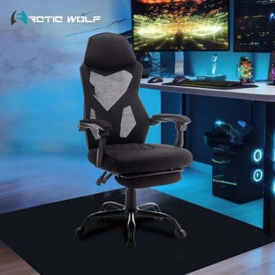 ArcticWolf Ninja忍者網背布面扶手含腳凳金屬腳電競椅-兩色可選18