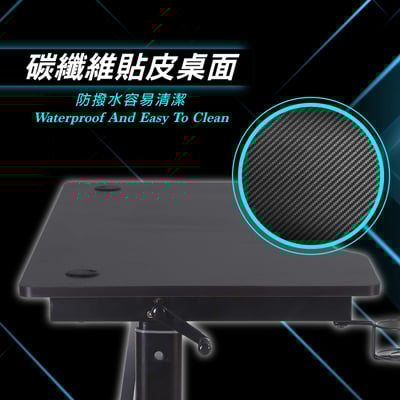 Magician魔術師手動升降碳纖維電競桌-黑色5