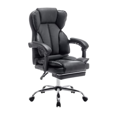 Salton索爾頓尊爵PU高背扶手電腦椅-黑色1