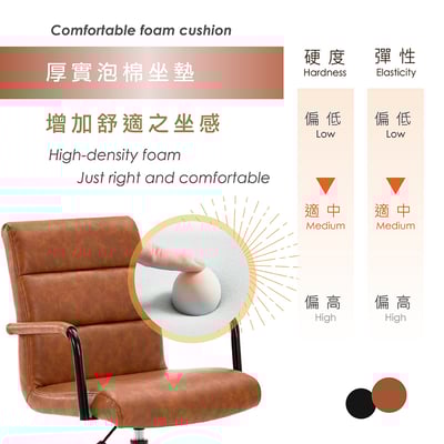 Paavo帕沃工業風復古扶手電腦椅-棕色9