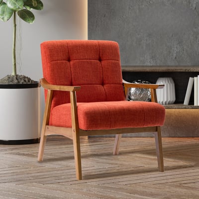 Sharon雪倫拉扣布面厚感實木腳休閒椅-三色可選19