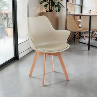 Huggie哈吉簡約軟墊扶手PP櫸木腳餐椅-四色可選17