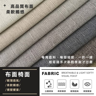 Pace佩斯可調式布面方格黑腳電腦椅-兩色可選3