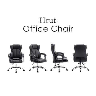 Hrut赫魯特尊爵PU高背扶手電腦椅-黑色2