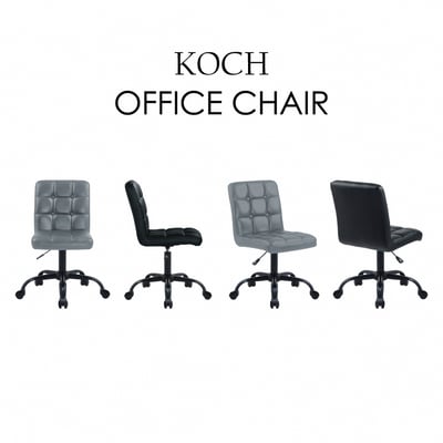 Koch科赫可調式方格黑腳電腦椅-兩色可選11