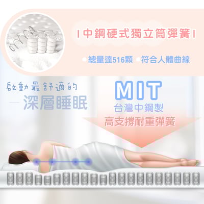 摺好睡石墨烯透氣對折獨立筒床墊3.5尺-淺灰色8