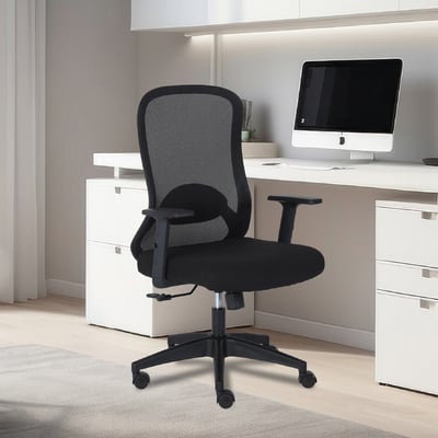 微風網布高背扶手電腦椅-黑色18