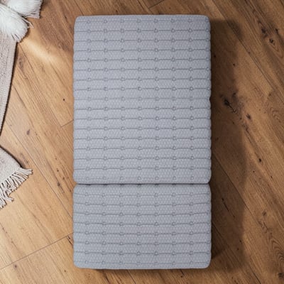 摺好睡冰晶紗涼感透氣三折床墊3尺-灰色12