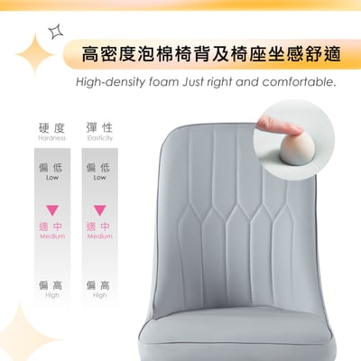 Flash閃電PU簡約黑腳休閒餐椅-兩色可選5