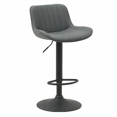 Elton艾爾頓直紋PU面黑腳可調式吧檯椅-三色可選2