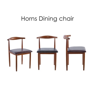 Horns牛角造型金屬轉印休閒餐椅-兩色可選3