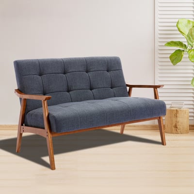 Sharf雪芙拉扣布面厚感實木腳雙人休閒沙發-三色可選20