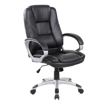 Jarek雅雷克PU面固定扶手電腦椅-黑色1